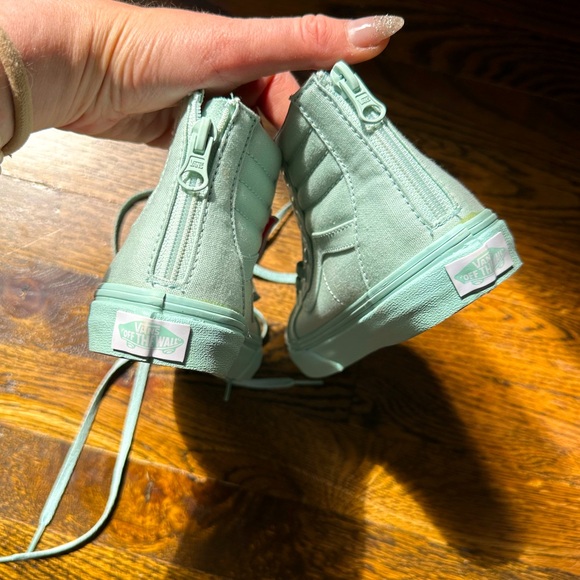NWT Vans KS8-Hi Zip (Mono) sparkly TEAL / TURQUOISE / MINT VANS GIRL OR BOY - Picture 10 of 12